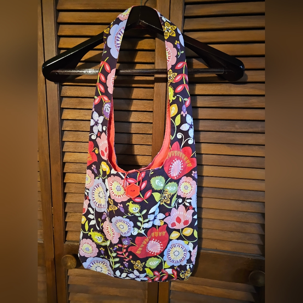 Handmade floral tote bag